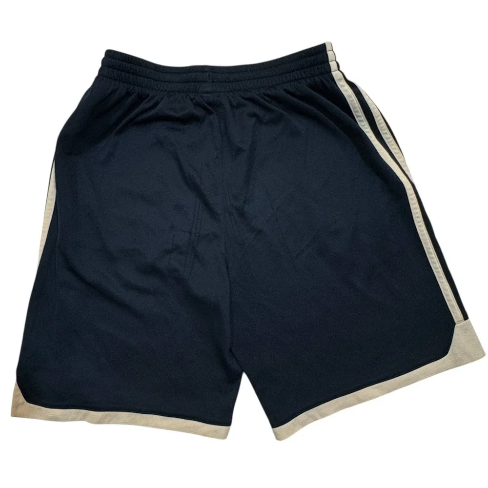 Adidas Retro Y2K Athletic Shorts Navy White Stripe Mesh Soccer Gym Performance